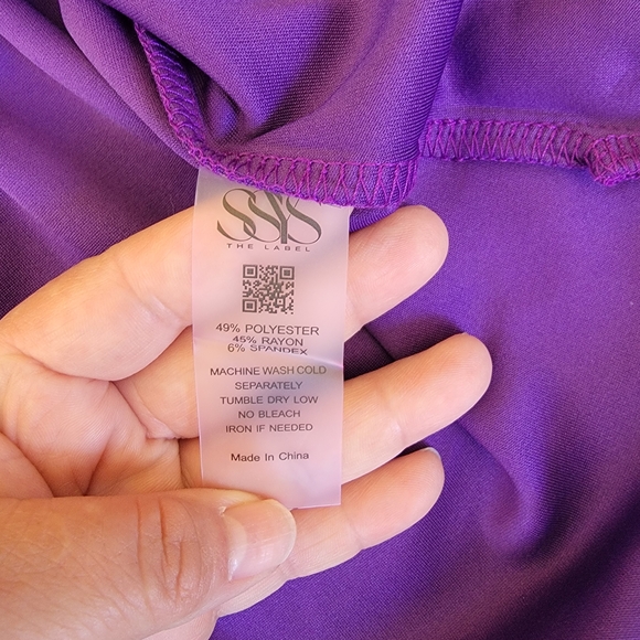 SSYS The Label Purple Reese Flutter Sleeve Air Dress Size S - Picture 3 of 7
